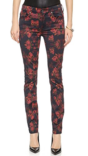 7 For All Mankind Women's Skinny Jean in Rouge Roses Print