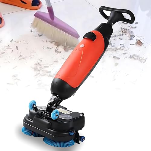 Dfdieratve Fregadora de Suelos Inalámbrica, Mop Eléctrico Recargable con Dos Cepillos Giratorios, Depósito Agua Limpia 4.5L y Sucio 7.5L, para Suelos Duros como el Gres porcelánico