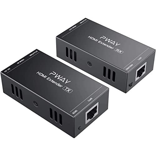PWAY HDMI �G�N�X�e���_�[ 165FT/50M ���X���X�`�� �Ή�Cat5e/6/7 �t��HD 1080P �T�|�[�g 3D EDID One �d�� LAN �ϊ� �G�N�X�e���_�[LAN�P�[�u�� PC PS4 �Ή� �P�[�V���Q �Ď��� �r�f�I��c �K�p