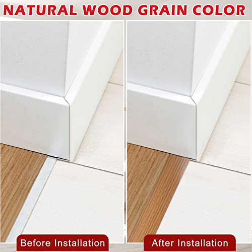 16.4 Ft Floor Transition Strip Self Adhesive Flooring Transitions Vinyl Floor Cover Strips Floor Bar Flat Divider Strip Laminate Floor Joining Trim Strip Wood Grain Design (5Cm, Light Brown) #TOP5