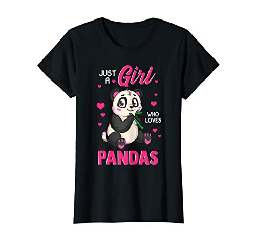 Just A Girl Who Loves Pandas Funny Animal Lover Camiseta