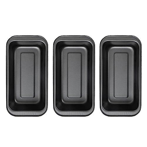 WOHPNLE Rectangular Cake Baking Mold, Nonstick Carbon Steel 3 Piece Bread Loaf Pan Set Premium Carbon Steel Loaf Pans for Cakes Bread Loaves Banana Bread Toast and More
