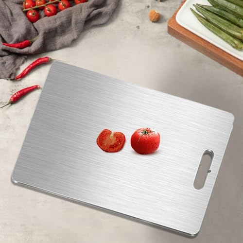 Planche à découper en acier inoxydable double face pour la cuisson