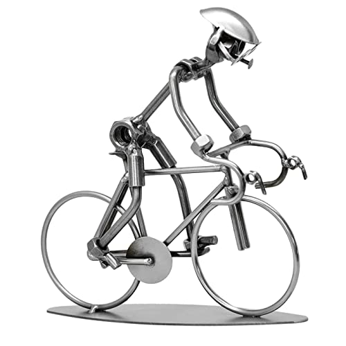 metalman24 Schraubenmännchen Fahrrad Rennrad Radfahrer - Handarbeit Geschenkidee Metallfigur Metallmännchen Stahlfigur Schraubenmännle - Deko für Büro & Zuhause