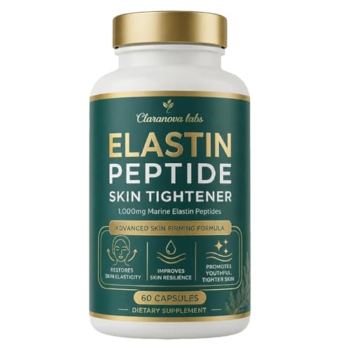 Claranova Labs Elastin Peptides Skin Tightening Formula - Marine Protein Complex Daily Nutritional Support for Skin 60 Count (1pcs 1)