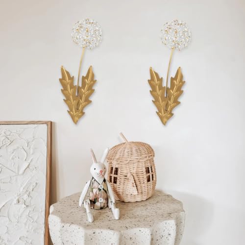 2er-Set Hortensie Metall Wandskulpturen Wandschmuck Dekorationen Wandbild Wandornament Wanddekoration Wandskulptur 3D Metallbilder Modernes Kunstwerk für Zuhause Büro Schlafzimmer, Wohnzimmer