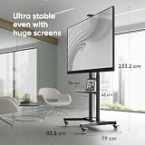ONKRON Mobilny Stojak TV 50-90 cali, maks. Nośność 100 kg, Wózek pod Telewizor na Kółkach, VESA 200x200-800x600, Regulacja Wysokości i Nachylenie, Stojak z Półką AV, Czarny TS1891-B