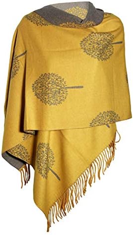 Tibet MUERD GREY LUXURY cashmere scarf mulberry tree print reversible super soft winter shawl unisex TRENDY TREE PRINT SCARF Xmas gift for him HER EVERYONE,Green