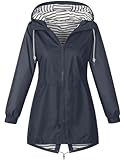 Regenjacke Damen Wasserdicht Jacke Regenmantel Leichte Regenjacken Faltbar Dünne Windbreaker Wanderjacke Blouson Jacken Outdoorjacke Übergangsjacke mit Kapuze Softshelljacke Regenponcho Regen Mäntel