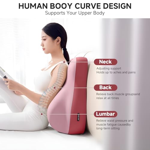 GDLKPS Multi-Position Wedge Pillow for Back Support,Multifunctional Positioning pad with Memory Foam can be Used for Heartburn, Acid Reflux, Back Pain, Neck Pain Relief. (Pink) — view 4