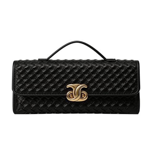 Image of JYG Woven Handbag for Women Fashion Evening Shoulder Bag PU Leather Handmade Clutch Purse Casual Crossbody Bags 2024