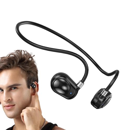 Voihamy Auriculares abiertos con clip de oído, auriculares inalámbricos con cancelación de ruido, auriculares estéreo de alta fidelidad, auriculares abiertos para deportes, entrenamiento, correr