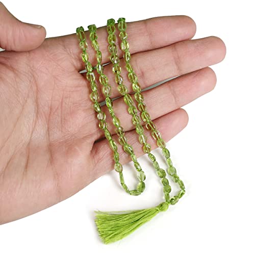 Image of Reiki Crystal Products Natural Oval Crystal Beads Mala Necklace Collection for Men & Women, Reiki Energized Gemstone Jewellery for Meditation, Mindful Living, Spiritual Decor & Everyday Fashion Styling