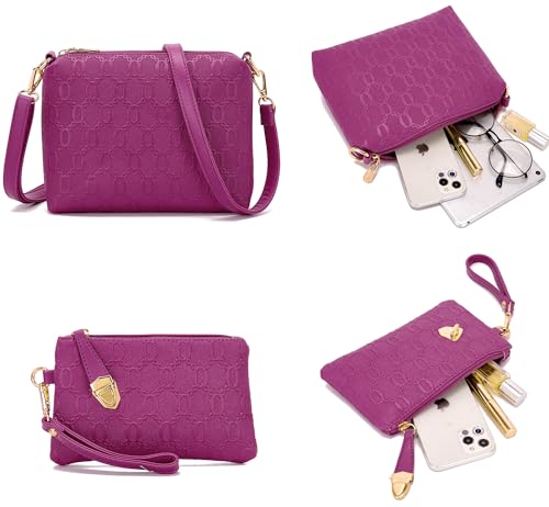 Image of Purse for Women Fashion Medium Shoulder Bag Crossbody Handbag Set 4PCS | Stylish Style,Chain Texture Design,with a Crossbody Strap,4-in-1 Multi-Style Purse Set