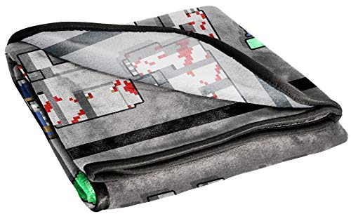 Image of Jay Franco Plush Throw Blanket - 46 inch x 60 inch Inches Kids Hero Soft & Cozy Fleece Throw for Bedroom & Couch Decor, Official Licensed Product, Gray - Minecraft