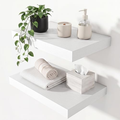 Heimlove Floating Shelves 15.7" W x 10.3" D White Set of 2