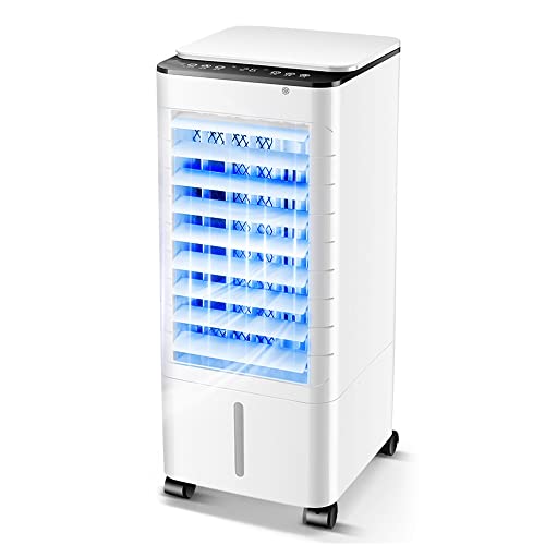 Ventilador de habitación y enfriador evaporativo contra el calor con 5 paquetes de hielo 2