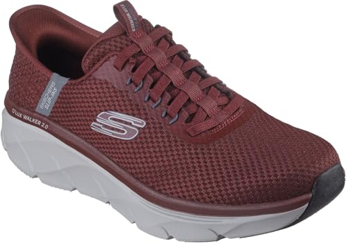 Skechers - Mens D'Lux Walker 2.0 - Taurrel Slip On Shoes, Color Burgundy, Size: 7 XW US