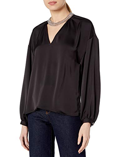 Ramy Brook Women's Long Sleeve, Blouse, Black, Small