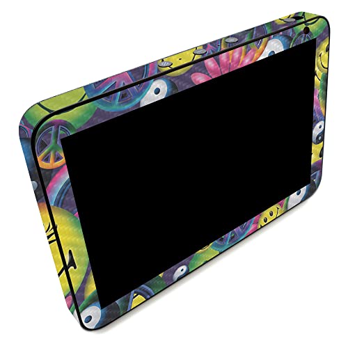 Image of MightySkins Carbon Fiber Skin Compatible with Amazon Echo Show 8 (Gen 2) - Peace Smile | Protective, Durable Textured Carbon Fiber Finish | Easy to Apply | Made in The USA