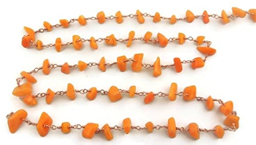 Chaîne de perles orange en cuivre pour fabriquer vos bijoux d'été bohèmes