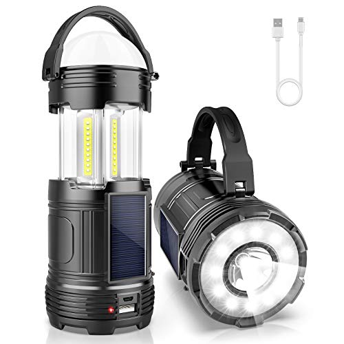 Tinzzi LEDランタン usb充電式 ソーラーランタン充電式 電池式 3 in 1給電方法 キャンプランタン 高輝度 軽量 防水 7色雰囲気ライト 懐中電灯 ランタンledアウトドア/登山/キャンプ用品/防災 /停電対策【特許取得 /UN38.3 /PSE安全認証】 (ブラック)