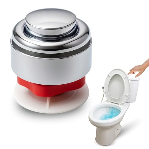 Pulsador cisterna simple para descarga WC, Recambio para cisternas, Botón de Tanque de Agua Inodoro, Pulsador de inodoro, Descarga única, Acabado cromado, Diámetro interno de 36 mm