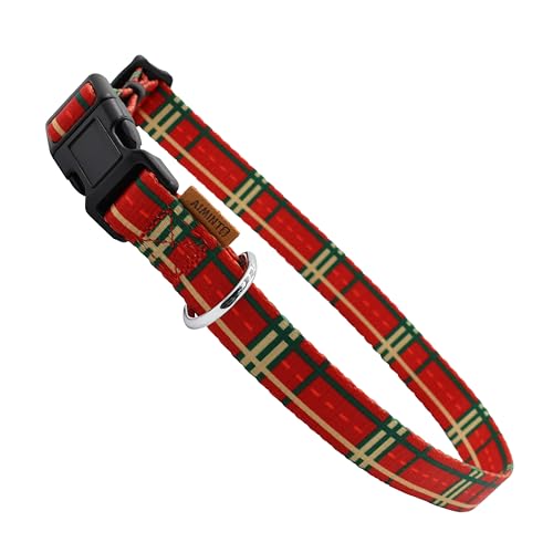 Aiminto Dog Collar, Cute Stripe Pattern, Soft and Adjustable Collar with Quick Release Buckle (S (Neck 11-18