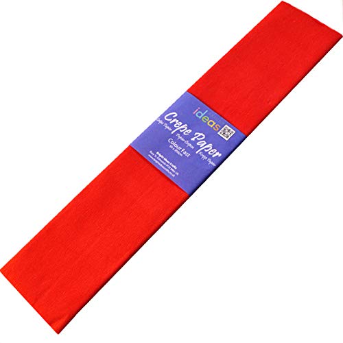 Bright Ideas Crepe Paper Sheets, Red. Sheet Size: 50cm x 3m, Pack of 10 Folds. 17gsm, 40% Stretch - Image 2