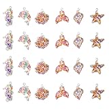 Honbay 60 colgantes de resina coloridos con lentejuelas marinas, para hacer joyas o manualidades