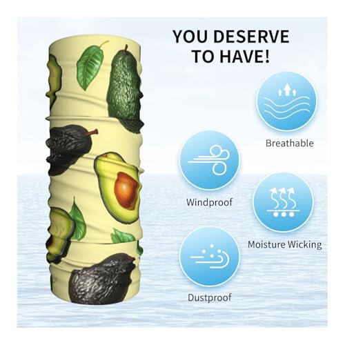 Many avocado images print Neck Gaiter Face Mask,Sun Cooling Scarf,Balaclava Bandana Cover for Men Women4