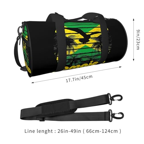 Vintage Retro Jamaica Flag Jamaican Round Travel Duffel Bag Large Capacity Gym Sports Bags for Hiking Vacation Trips4