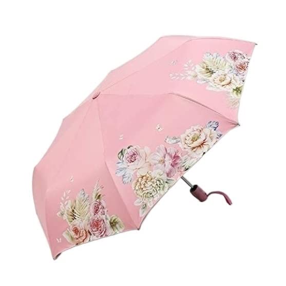 Paraguas automático plegable anti-UV y resistente al viento CMBSSTFC azul rosa