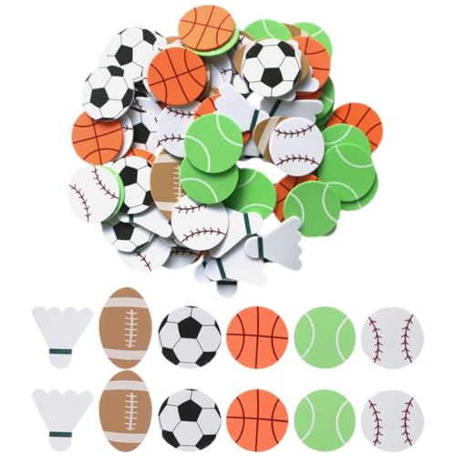 BRIGHTFUFU Autocollants Eva Ballons de Sport 90 Pcs Mix 3 Styles Différents, Stickers Décoratifs pour Fêtes D'anniversaire, Scrapbooking et Loisirs...