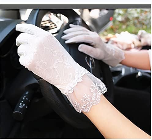 Summer Sunshade Driving Touch Screen Gloves Women's Ice Lace Short Thin Riding Outdoor