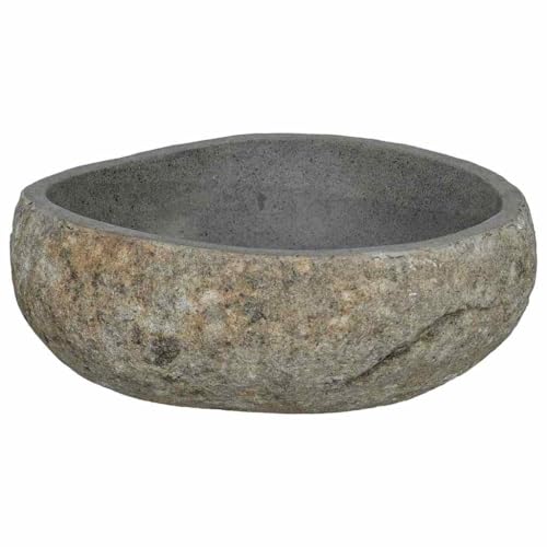 vidaXL Lavabo Rústico de Piedra de Río - Accesorio de Fontanería Elegante...