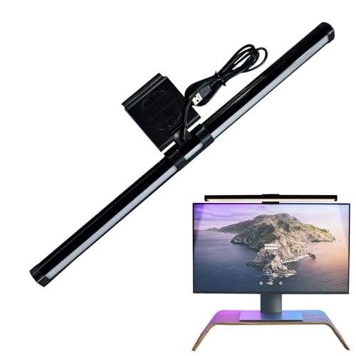 Yurosuis Barra De Luz Para Monitor | 3 Colores Lámpara Ajustable Anti-Reflejos - Barra De Luz LED Para Pantalla De Monitor | Para Oficina Hogar Mesa Dormitorio Universidad Banco De Trabajo Escritorio