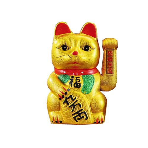 Beckoning - Gato de la suerte de cerámica para gato de la suerte, gato de la suerte de Feng Shui, decoración del hogar, apertura de tiendas Feng Shui Lucky Cat (9 pulgadas) Cover