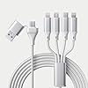 Cable de carga rápida 4 en 2 de 10 pies [certificado Apple MFi], USB A/tipo C a Lightning×2 + Tipo-C + Micro USB, cable de carga rápida universal para teléfonos Apple/Android/Huawei, tableta, viajes