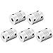 Tool parts 8mm To 8mm Aluminum Alloy Shaft Coupling Flexible Coupler L25xD19 Silver - 5pcs