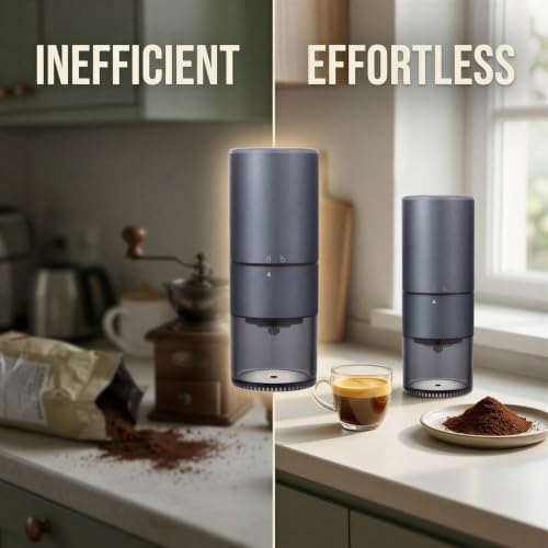 Portable Electric Coffee Grinder, USB Rechargeable Stainless Steel Burr Mill, Automatic Stop Grind, Coffee Grinder for Espresso, Home, Travel, Camping - 5
