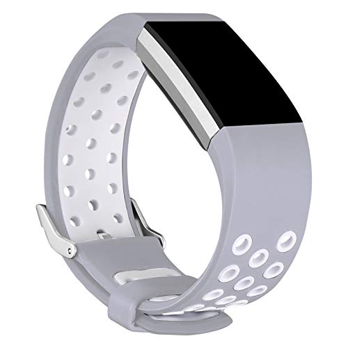 Neuvikter Pulseira esportiva de silicone ajustável de substituição de duas cores com orifício respir
