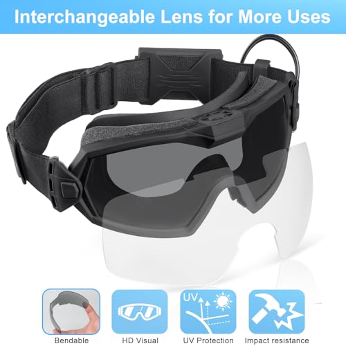 XImybst Airsoft Goggles Anti Fog, Tactical Goggles with Fan and Interchangeable Lens, Military Shooting Safety Goggles & Glasses (BK) by XImybst - Used condition - Image 5
