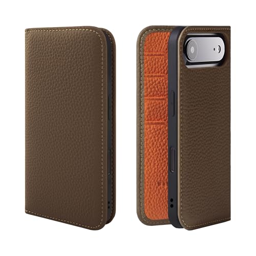 HANATORA for iPhone 17Air �P�[�X �蒠�^ �{�v �X�}�z�P�[�X �X�}�z �X�^���h �R�[�h�z���_�[ �t�� �V�������N�J�[�t���U�[ �}�O�l�b�g�Ȃ� �g�[�v + �I�����W PH-17Air-Taupe-OG �M�t�g �a���� ���� �j�� ��