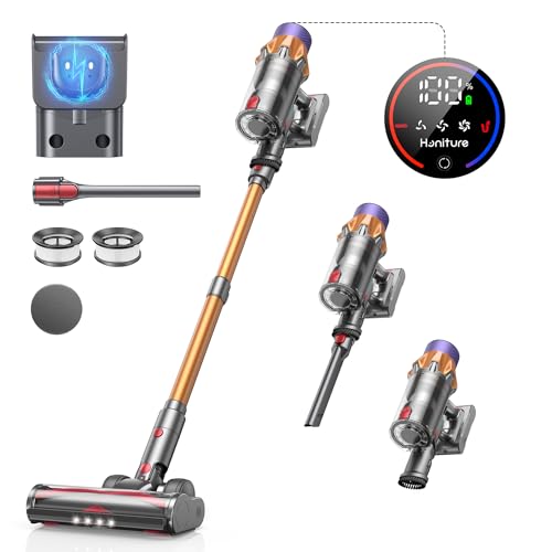 HONITURE Aspiradora sin Cable, 550W/45kPa Aspiradora Escoba sin Cable Potente hasta 60 mins, X7 Aspirador Vertical con Pantalla Táctil, Aspirador Inalámbrico Antienredo para Suelo/Alfombra