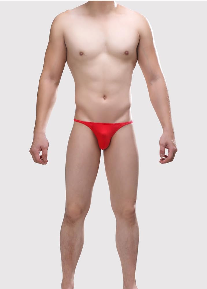 Men's Cotton Low Waist Bulge Pouch G-String Thongs Underwear Spaghetti Strap Thong Panties - Image 5