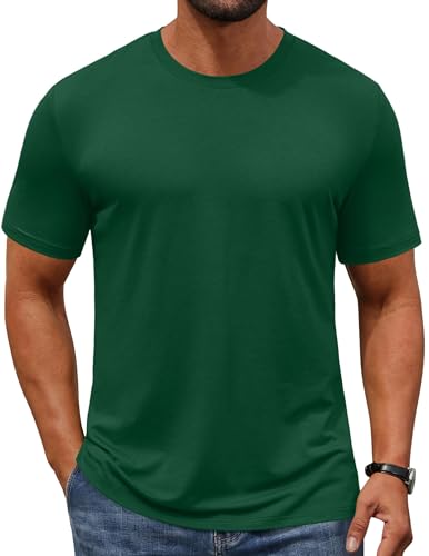 COOFANDY Mens T-Shirts Short Sleeve Crew Neck T Shirts Casual Classic Basic Tee Shirts Green