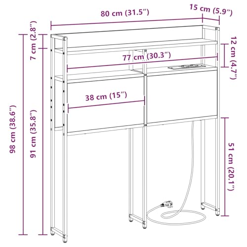 vidaXL Kopfteil Modernes Schlafzimmermöbel Stauraumkopfteile Zeitgenössisches minimalistisches Bett mit Lichtern