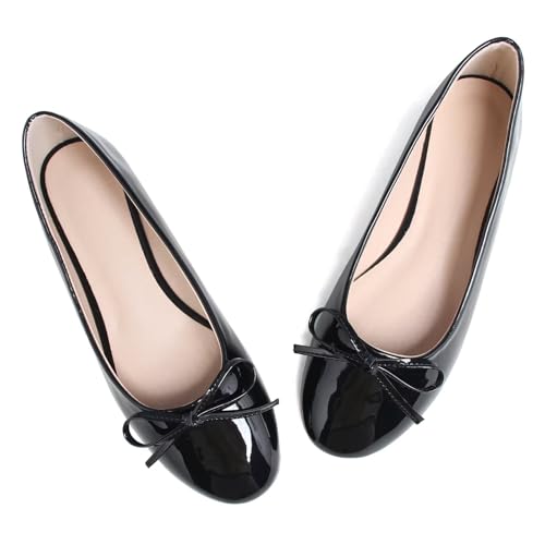 Image of TN TANGNEST Women's Velvet Flats Round Toe Ballet Shoes | Elegant Bowknot Flats Comfortable Casual Slip On Flats for Work