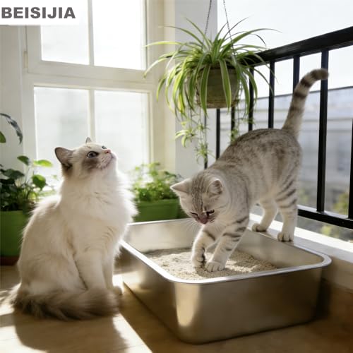 Caja Grande para Arena de Gato de Acero Inoxidable miniatura 5